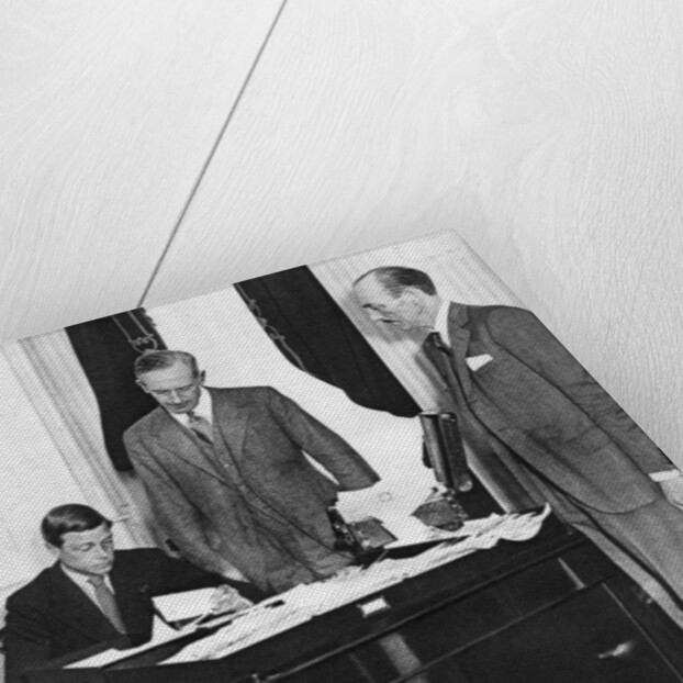 King Edward VIII at work with his staff in St James's Palace, London by Anonymous