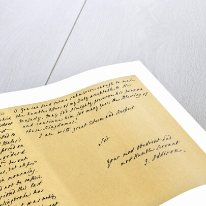 Letter from Joseph Addison to J Robethon, Secretary to George I, 4th September 1714 by Joseph Addison