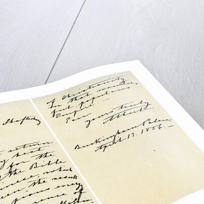 Letter from Albert, Prince Consort to Anthony Ashley Cooper by Prince Albert
