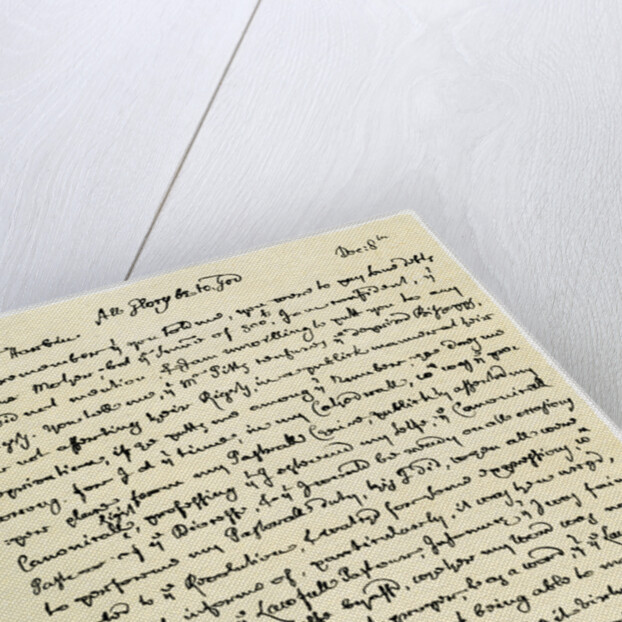 Letter from Thomas Ken, Bishop of Bath and Wells to George Harbin by Thomas Ken