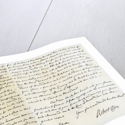 Letter from Robert Clive to Thomas Pelham-Holles by Robert Clive