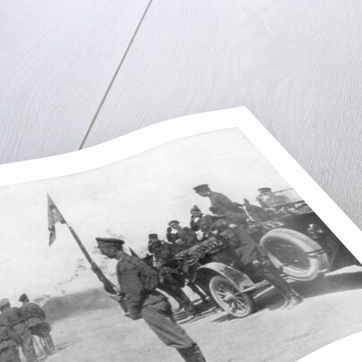 Russian troops parading in front of Alexander Kerensky, First World War, July 1917 by Anonymous