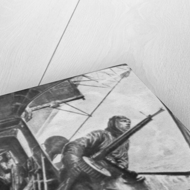 'On board a Zeppelin', German air fleet, First World War by Felix Schwormstadt