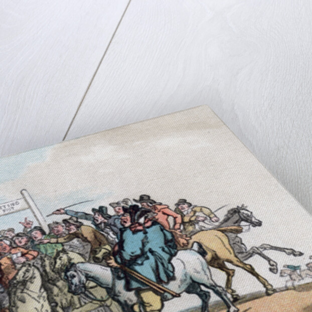 The Betting Post, Humours of Fox Hunting by Thomas Rowlandson