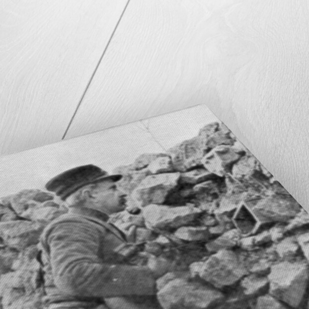 General Marchand inspecting trenches, Champagne, France, World War I by Anonymous