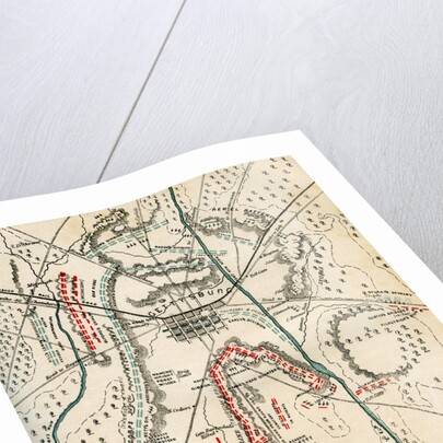 Map of the Battle of Gettysburg, Pennsylvania, 1-3 July 1863 by Charles Sholl