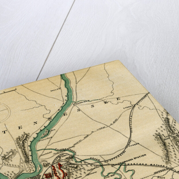 Map of Chattanooga and its defences, Tennessee by Charles Sholl