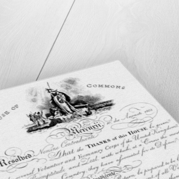 House of Commons resolution conveying thanks to the Volunteer Yeomanry Corps by Anonymous