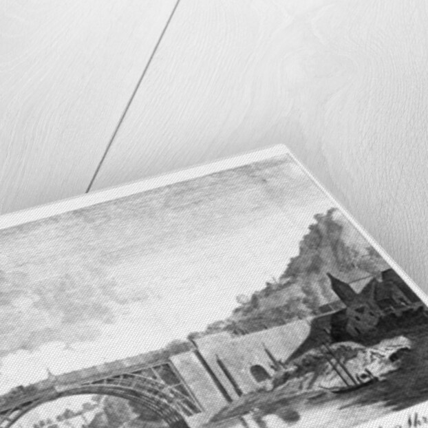 View of the iron bridge over the river Severn, Coalbrookdale, Shropshire by W & J Walker