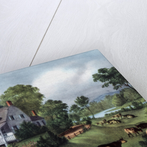 American Homestead in Summer by Currier and Ives