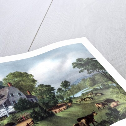 American Homestead in Summer by Currier and Ives