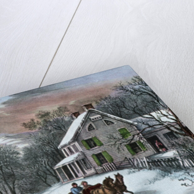 American Homestead in Winter by Currier and Ives