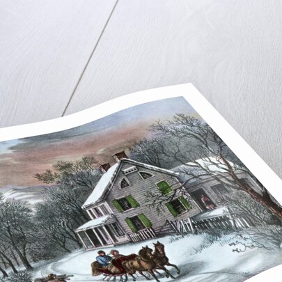 American Homestead in Winter by Currier and Ives