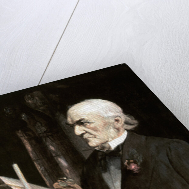 Mr Gladstone reading the lessons in Hawarden Church by Sydney Prior Hall