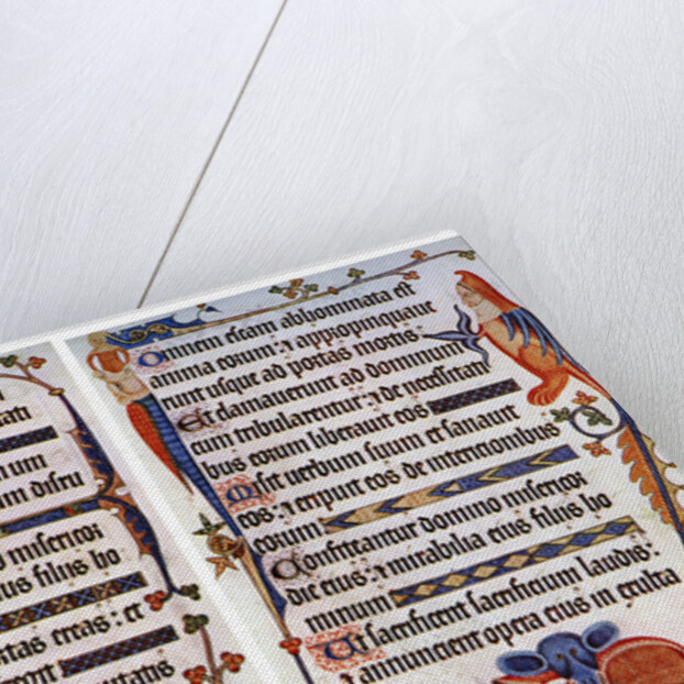 Page of illustrated text from the Luttrell Psalter, c1300-c1340, (c1900-1920) by Anonymous