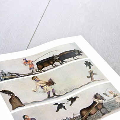 Ploughing, sowing, and harrowing, c1300-1340, (c1900-1920) by Anonymous