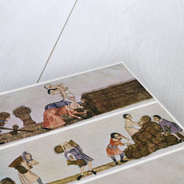 Reaping, carrying, and carting, c1300-1340, (c1900-1920) by Anonymous