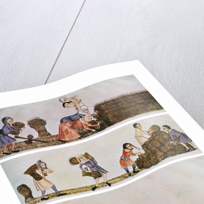 Reaping, carrying, and carting, c1300-1340, (c1900-1920) by Anonymous