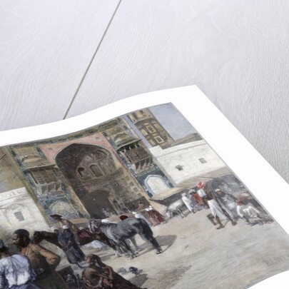 An open-air restaurant at Lahore, India by Edwin Lord Weeks