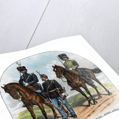 Officer of Hussars, Officer, infantry of the Line, Gunner, horse artillery by Anonymous