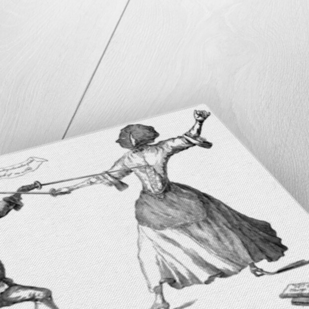 Mlle la Chevaliere d'Eon de Beaumont fencing at Carlton House, 9th April 1787 by Anonymous