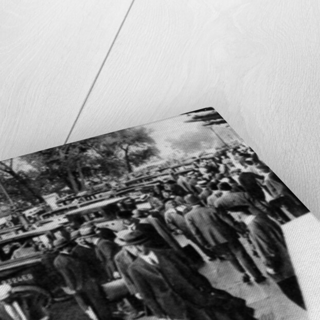 Crowds in front of the station, Orsay, Paris by Ernest Flammarion