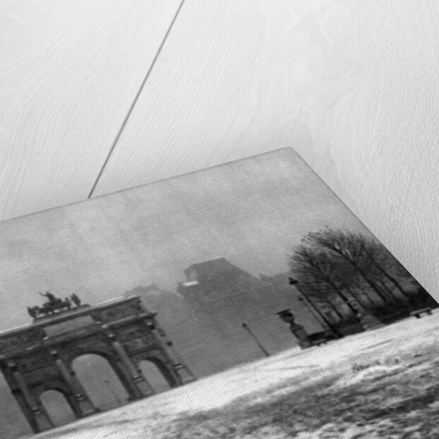 The Tuileries under snow and the Carrousel Arch, Paris by Ernest Flammarion