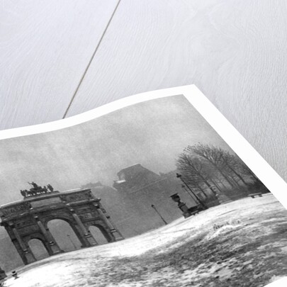 The Tuileries under snow and the Carrousel Arch, Paris by Ernest Flammarion