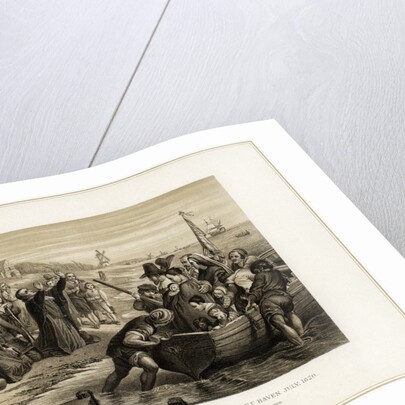 Departure of the Pilgrim Fathers from Delft Haven, July 1620 by T Bauer