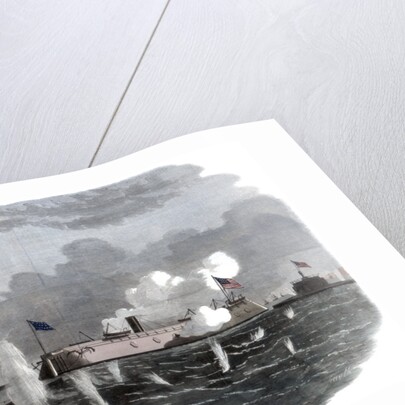 The iron-clad frigate, new ironsides, and two Ericsson batteries going into action at Charleston by Anonymous