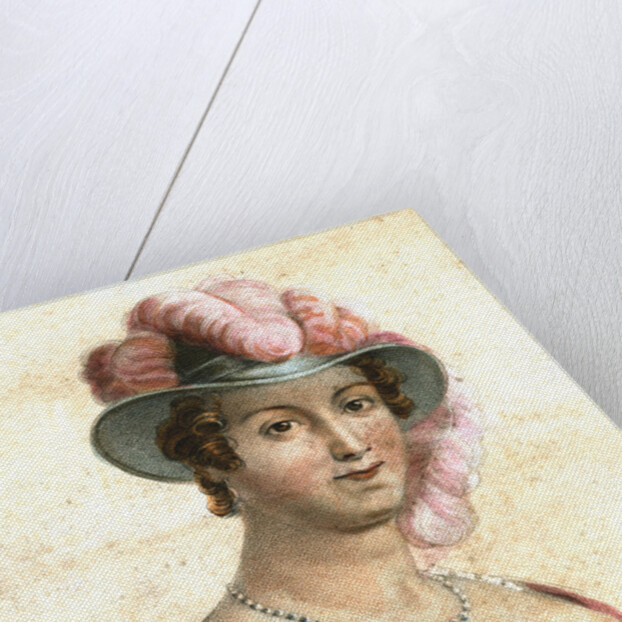 Portrait of a woman in a feathered hat by Anonymous