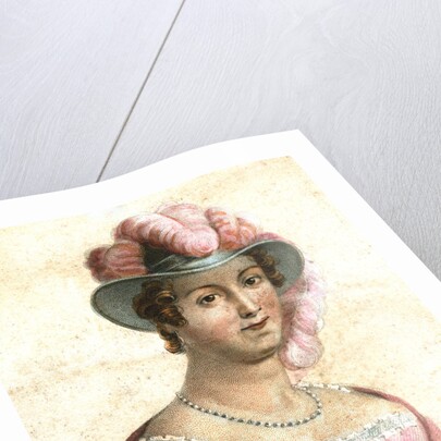 Portrait of a woman in a feathered hat by Anonymous