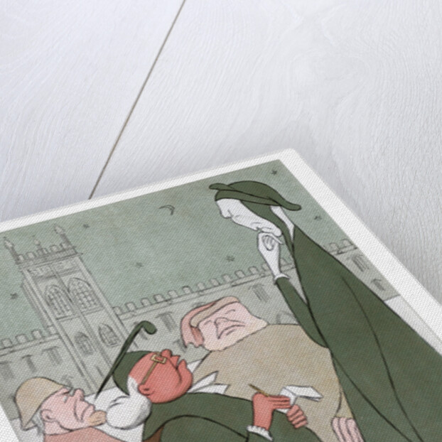 Dante in Oxford; Proctor: 'Your Name And College?' by Max Beerbohm