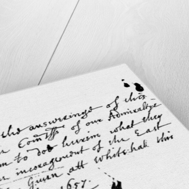 Autograph note of Oliver Cromwell to a petition of the East India Company by Anonymous