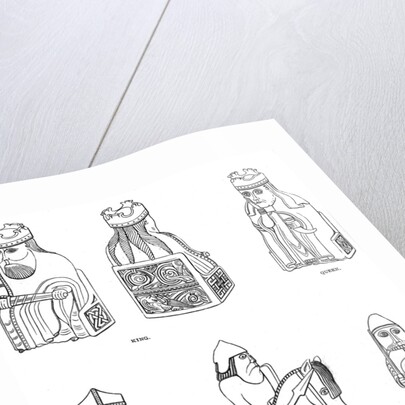 Bone chessmen of Scandinavian design by Anonymous