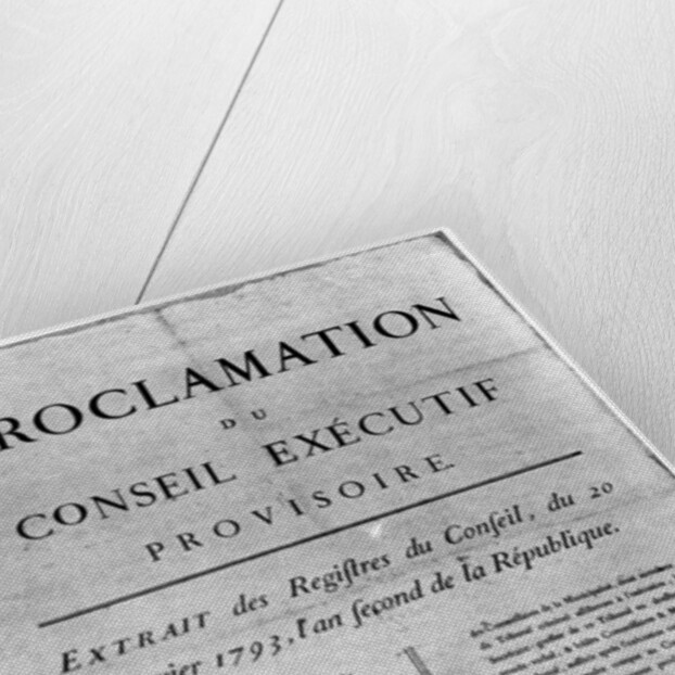 Proclamation of the order for the execution of Louis XVI of France by Anonymous