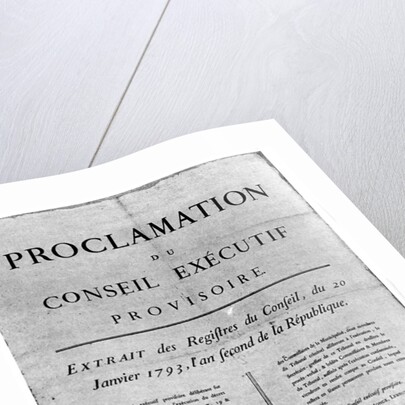Proclamation of the order for the execution of Louis XVI of France by Anonymous