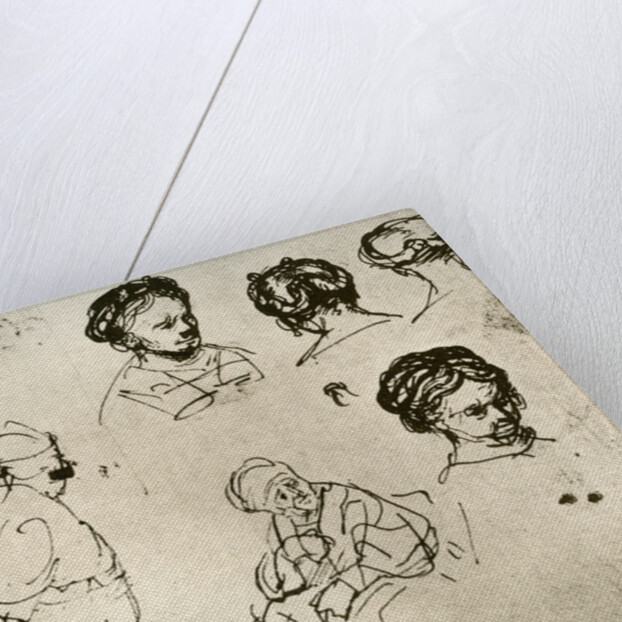 A page of sketches by Rembrandt Harmensz van Rijn