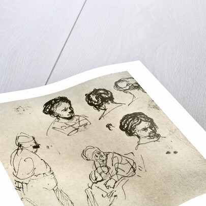 A page of sketches by Rembrandt Harmensz van Rijn