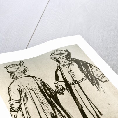 Two Turks Walking by Rembrandt Harmensz van Rijn