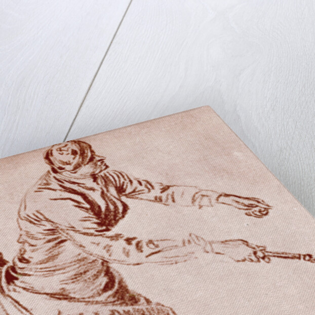 A study in Sanguine by Jean-Antoine Watteau