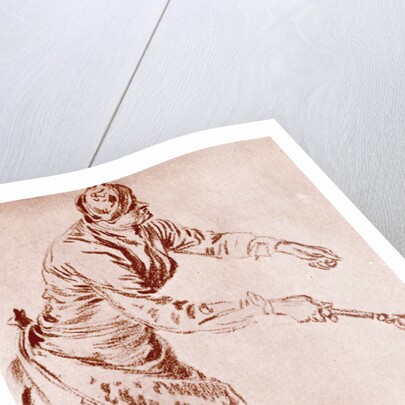 A study in Sanguine by Jean-Antoine Watteau