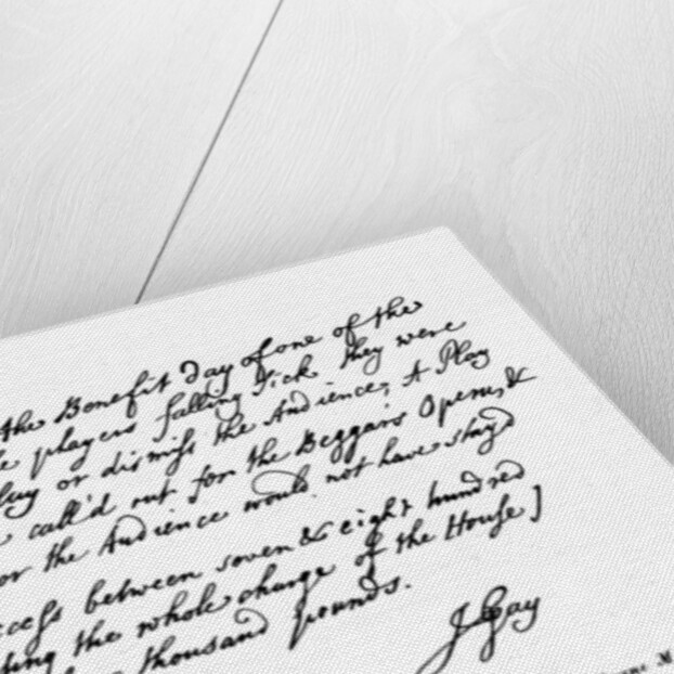 Part of a letter from John Gay to Dean Swift by John Gay