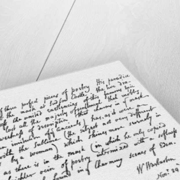 Part of a letter from Bishop Warburton, respecting the poems of Milton by William Warburton