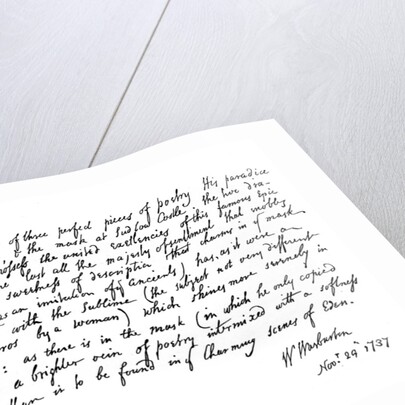 Part of a letter from Bishop Warburton, respecting the poems of Milton by William Warburton