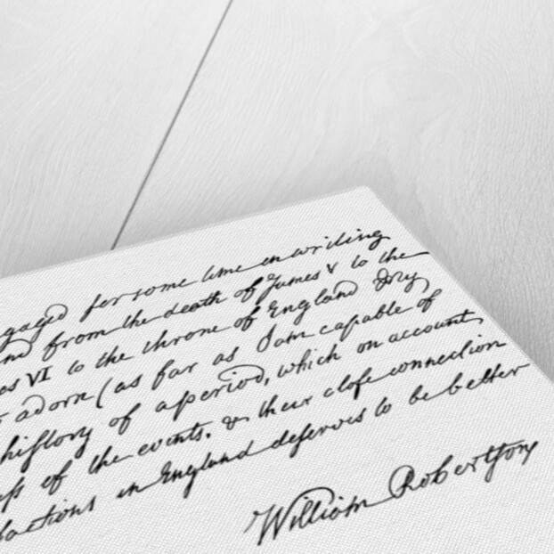 Part of a letter from Dr William Robertson concerning his History of Scotland by William Robertson