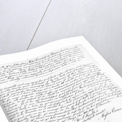 A letter from Miles Coverdale, Bishop of Exeter, to Thomas Lord Cromwell by Miles Coverdale