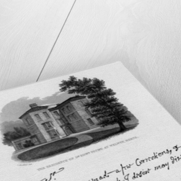 A letter from Edward Young, and a view of his residence at Welwyn, Hertfordshire by Edward Young