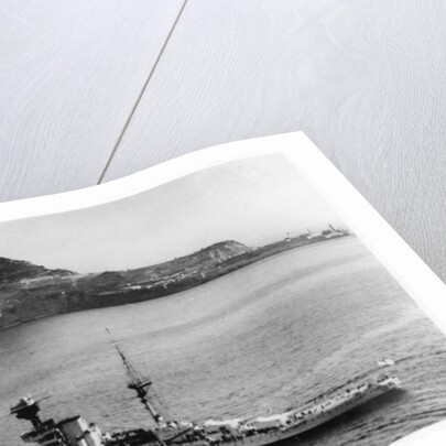 Battleship HMS Revenge off Gilbralter by Anonymous