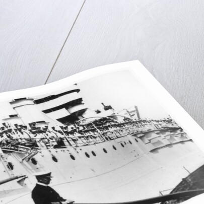 The admiral striking his flag, HMS Warspite by Anonymous